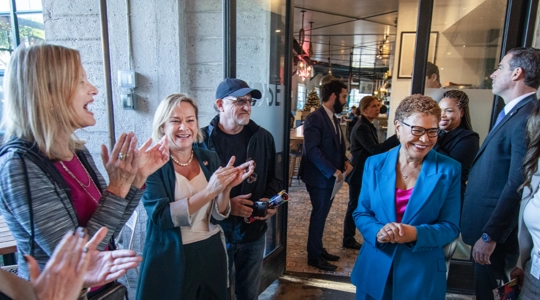 Mayor Karen Bass at Rose Cafe Venice