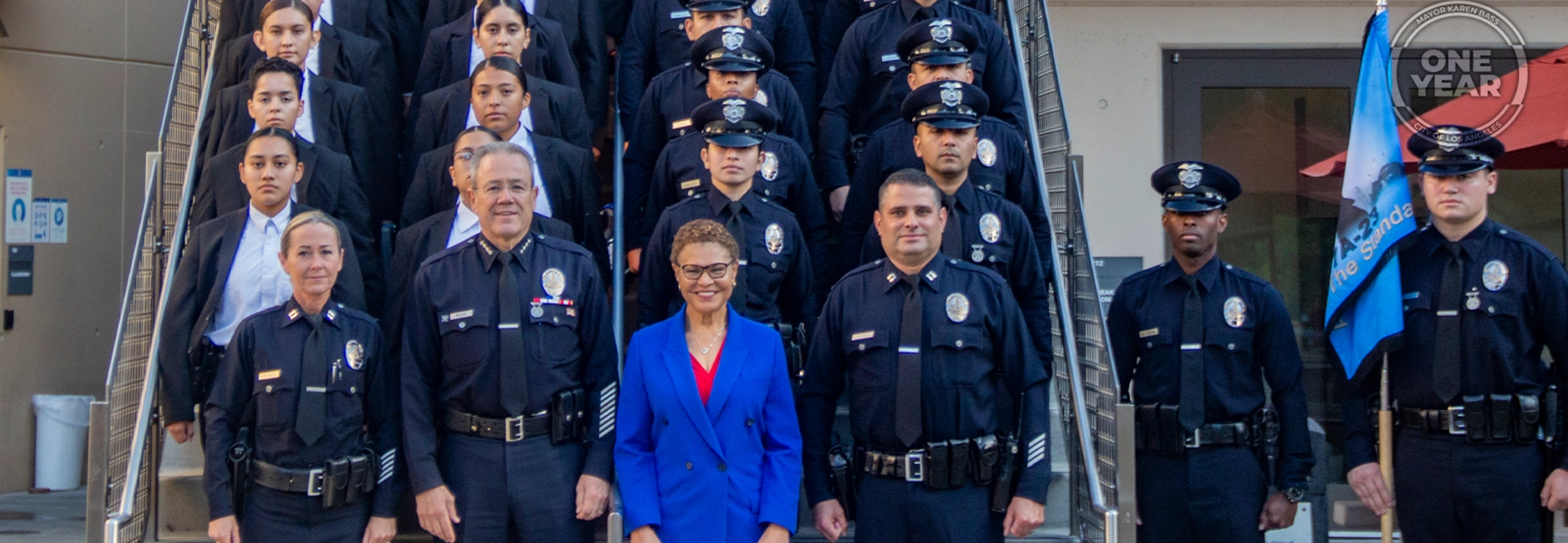Mayor Bass with LAPD recruits