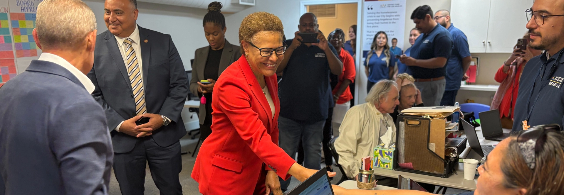 Mayor Bass at the MFLA Casework Office