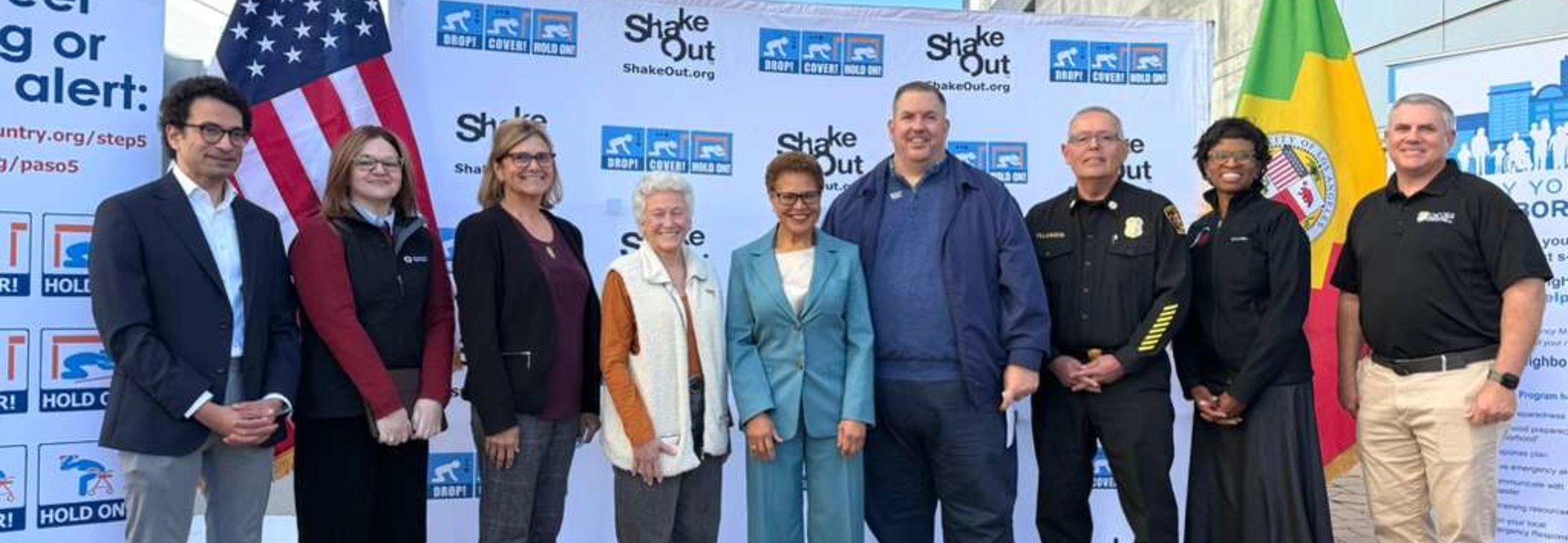 Mayor Bass at the Great ShakeOut Day Event